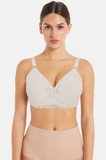 ACEMOĞULLARI - Acemoğlu Kadın Toparlayıcı Sütyen Balensiz D Cup Ortası Büzgülü - Krem