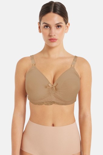ACEMOĞULLARI - Acemoğlu Kadın Toparlayıcı Sütyen Balensiz D Cup Ortası Büzgülü - Krem (1)