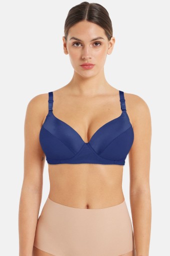 ACEMOĞULLARI - Acemoğlu Kadın Toparlayıcı Sütyen Kulaklı D Cup Balenli - Lacivert