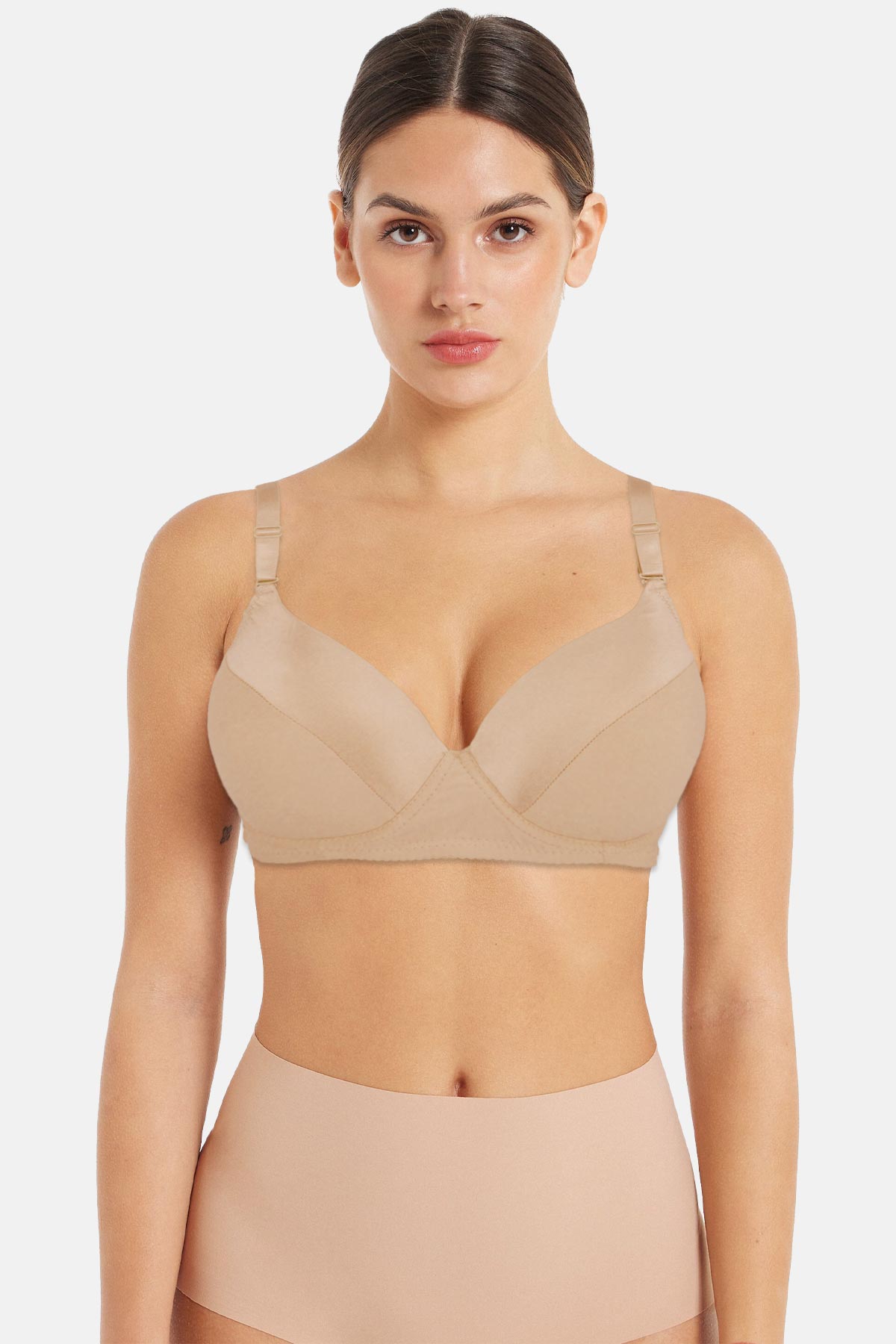 Acemoğlu Kadın Toparlayıcı Sütyen Kulaklı D Cup Balenli - Siyah - Thumbnail