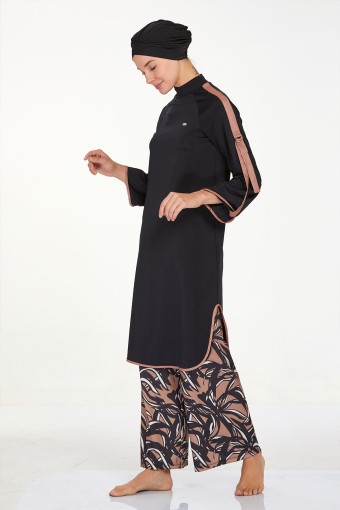 ADASEA - Adasea Kadın Alder 2'li Tam Kapalı Mayo Boneli - Siyah