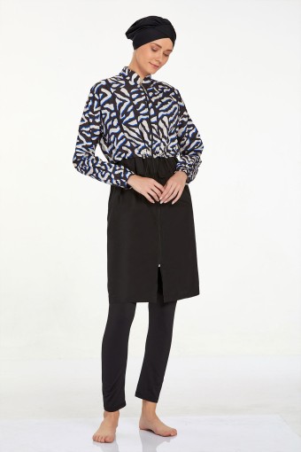 ADASEA - Adasea Kadın Bloom Tam Kapalı Tesettür Mayo - Siyah