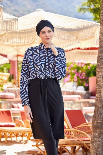 ADASEA - Adasea Kadın Bloom Tam Kapalı Tesettür Mayo - Siyah (1)