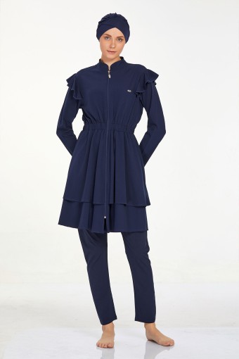 ADASEA - Adasea Kadın Chantal Tam Kapalı Tesettür Mayo - Koyu Lacivert