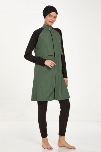 ADASEA - Adasea Kadın Debbie Tam Kapalı Mayo Boneli - Haki Yeşili