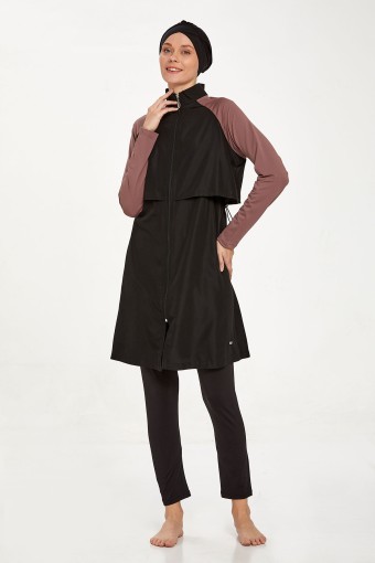 ADASEA - Adasea Kadın Debbie Tam Kapalı Mayo Boneli - Kiremit