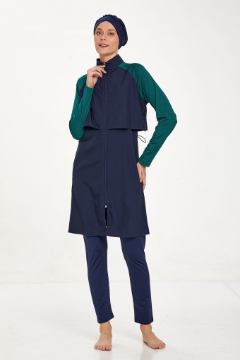 ADASEA - Adasea Kadın Debbie Tam Kapalı Mayo Boneli - Koyu Lacivert
