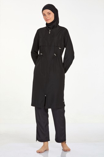 ADASEA - Adasea Kadın Ebony Tam Kapalı Tesettür Mayo - Siyah