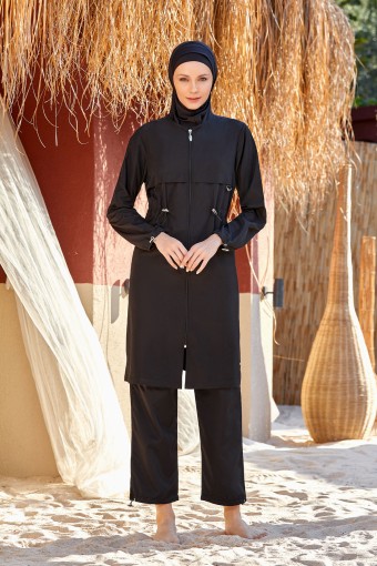 ADASEA - Adasea Kadın Ebony Tam Kapalı Tesettür Mayo - Siyah (1)