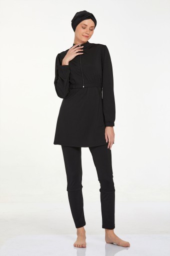 ADASEA - Adasea Kadın Tam Kapalı Tesettür Mayo Boneli Elvira - Siyah