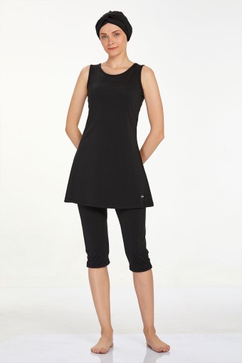 ADASEA - Adasea Kadın Tam Kapalı Tesettür Mayo Boneli Elvira - Siyah (1)