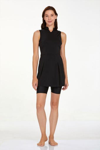 ADASEA - Adasea Kadın Yarı Kapalı Mayo Pileli Esten - Siyah