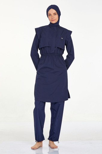 ADASEA - Adasea Kadın Frankie Tam Kapalı Tesettür Mayo - Koyu Lacivert