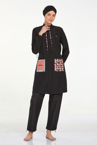 ADASEA - Adasea Kadın Hilary Tam Kapalı Tesettür Mayo - Siyah