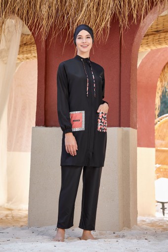 ADASEA - Adasea Kadın Hilary Tam Kapalı Tesettür Mayo - Siyah (1)