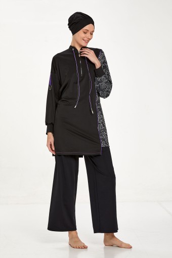 ADASEA - Adasea Kadın Johana Tam Kapalı Tesettür Mayo - Siyah