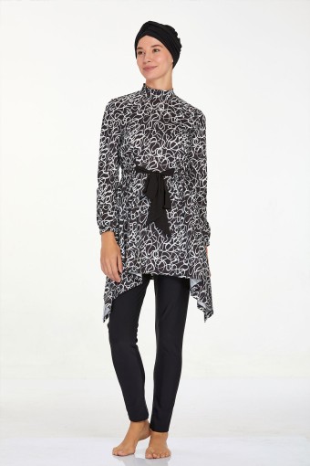 ADASEA - Adasea Kadın Kye 2'li Tam Kapalı Mayo Boneli - Siyah