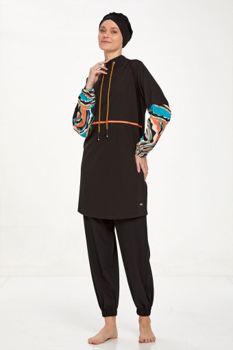 ADASEA - Adasea Kadın Larissa Tam Kapalı Tesettür Mayo - Siyah