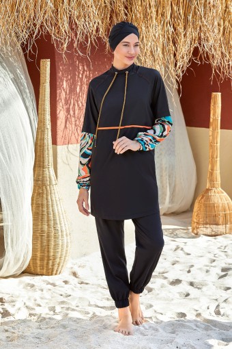 ADASEA - Adasea Kadın Larissa Tam Kapalı Tesettür Mayo - Siyah (1)