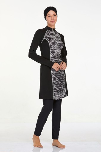 ADASEA - Adasea Kadın Macella Tam Kapalı Mayo Boneli - Siyah