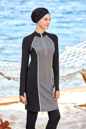 ADASEA - Adasea Kadın Macella Tam Kapalı Mayo Boneli - Siyah (1)