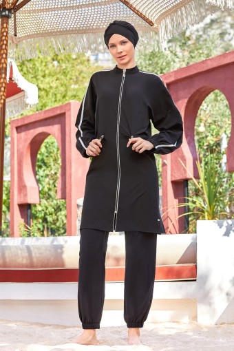 ADASEA - Adasea Kadın Maddie Tam Kapalı Tesettür Mayo - Siyah