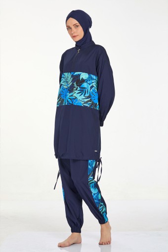 ADASEA - Adasea Kadın Malva Tam Kapalı Tesettür Mayo - Koyu Lacivert