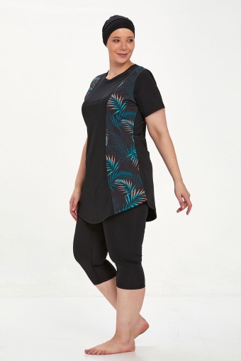 ADASEA - Adasea Kadın Mercy Yarı Kapalı Mayo Büyük Beden - Siyah