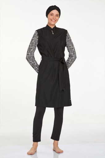 ADASEA - Adasea Kadın Millie Tam Kapalı Tesettür Mayo - Siyah