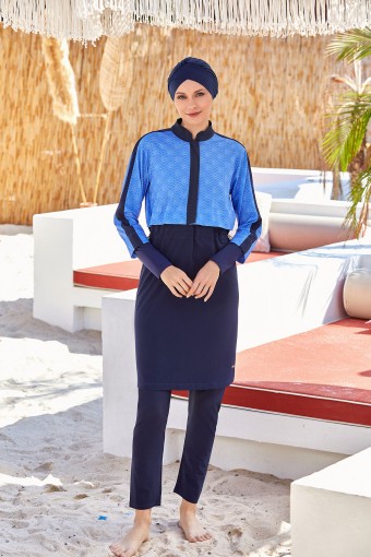 ADASEA - Adasea Kadın Nerea Tam Kapalı Tesettür Mayo - Koyu Lacivert