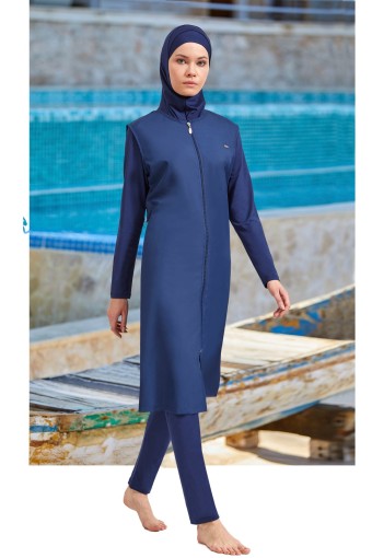 ADASEA - Adasea Kadın Tam Kapalı Tesettür Mayo - Koyu Lacivert