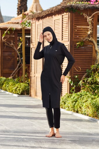 ADASEA - Adasea Kadın Tam Kapalı Tesettür Mayo - Siyah
