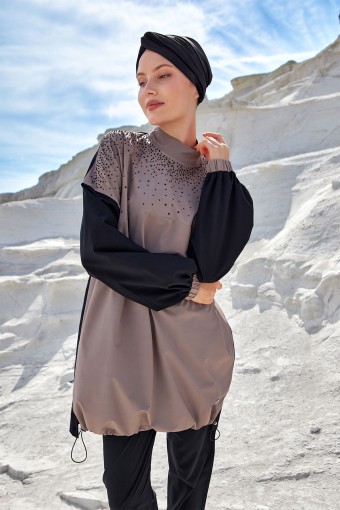 ADASEA - Adasea Kadın Tam Kapalı Tesettür Mayo Uzun Kollu Keyla - Siyah