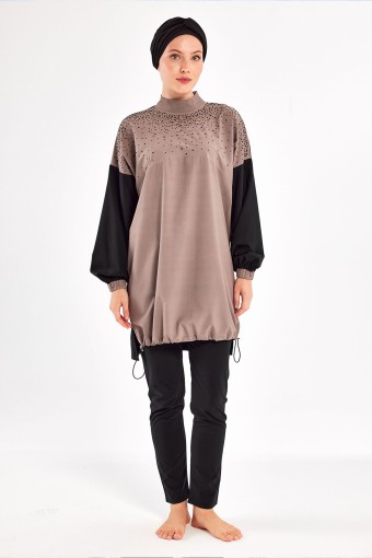 ADASEA - Adasea Kadın Tam Kapalı Tesettür Mayo Uzun Kollu Keyla - Siyah (1)