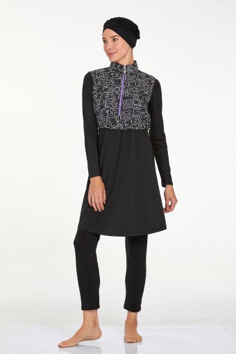 ADASEA - Adasea Kadın Zeyden Tam Kapalı Tesettür Mayo - Siyah