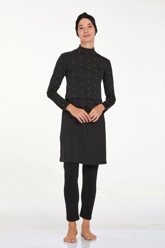 ADASEA - Adasea Kadın Zury 2'li Tam Kapalı Mayo Boneli - Siyah