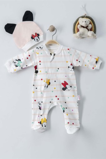 AGUCUK BABY - Agucuk Kız Bebek Pamuklu Tulum Minnie Mouse Desenli - Çok Renkli-1 (1)