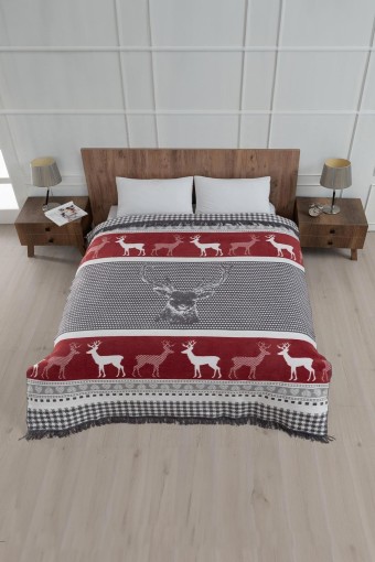 AKSU - Aksu Battaniye Tek Kişilik Geyikli Peaceful Pamuklu