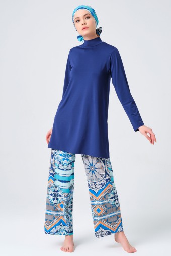 ALFASA - Alfasa Kadın 2 li Tesettür Mayo - İndigo