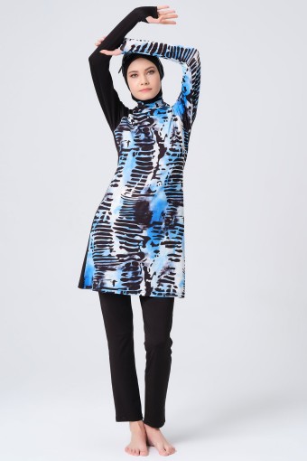 ALFASA - Alfasa Kadın Aquamarin Tesettür Mayo - Mavi