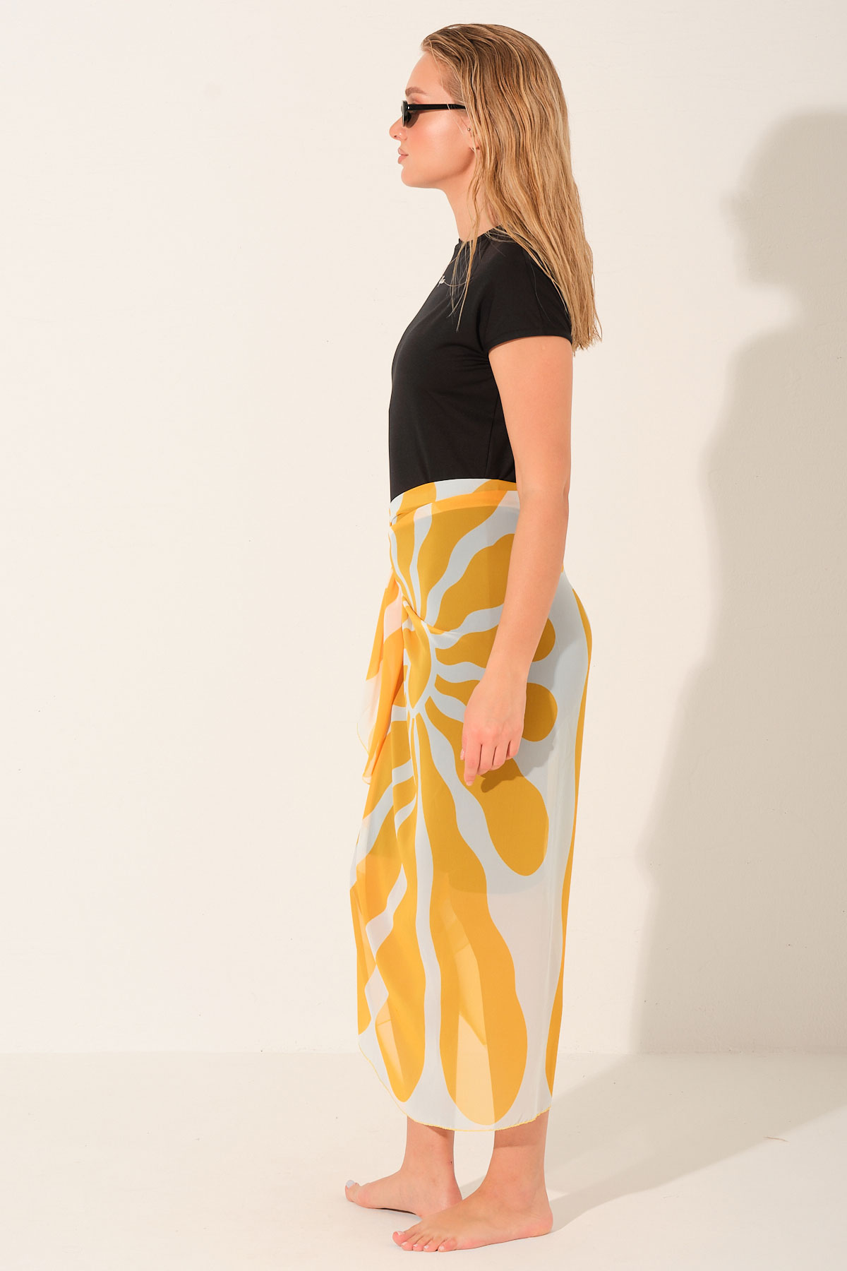 Alfasa Kadın Desenli Pareo Tül - Thumbnail