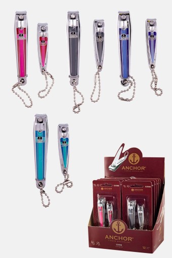 ANCHOR - Anchor Çiftli Renkli Kartelalı Tırnak Makası El Ayak Set