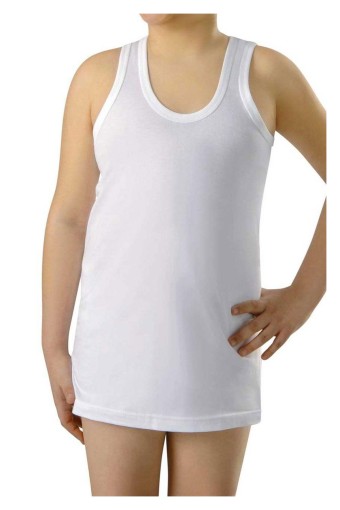 ANIT OUTLET - Anıt Erkek Çocuk Kalın Askılı Penye Atlet - Beyaz - 1-2 Yaş