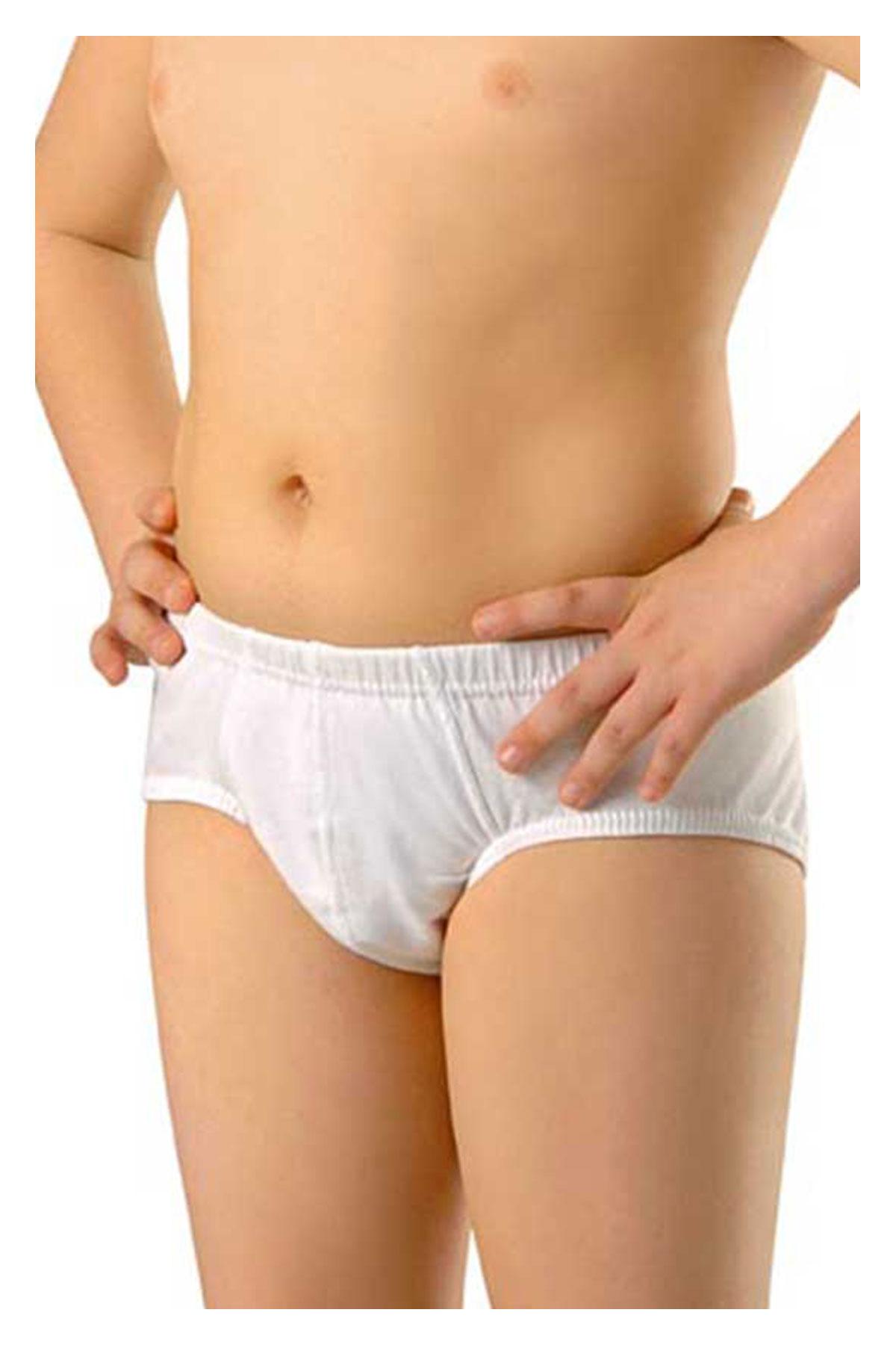 Anıt Erkek Çocuk Penye Slip Külot - Beyaz - 2-4 Yaş - Thumbnail