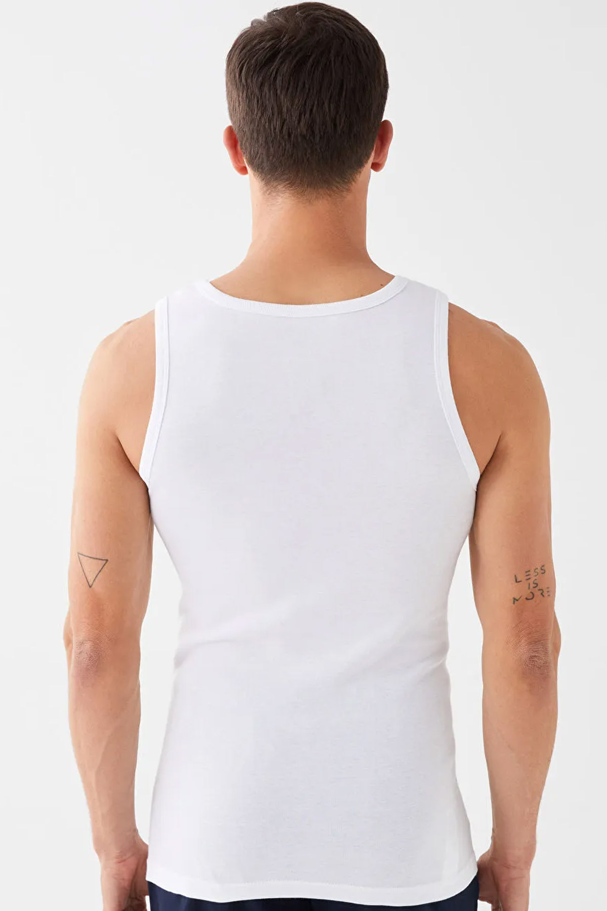 Anıt Erkek Kalın Askılı Penye Atlet - Beyaz - XS - Thumbnail