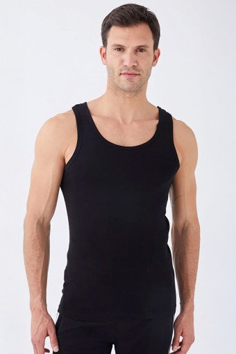 ANIT - Anıt Erkek Kalın Askılı Penye Atlet - Siyah - 3XL