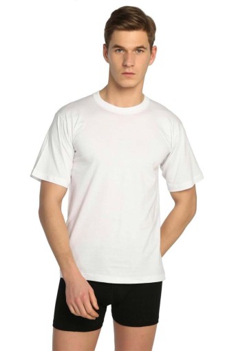 ANIT OUTLET - Anıt Erkek Kısa Kollu Atlet Penye O Yaka - Beyaz - L