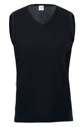 ANIT OUTLET - Anıt Erkek Ribana Sıfır Kol Atlet V Yaka - Siyah - 5 (L)