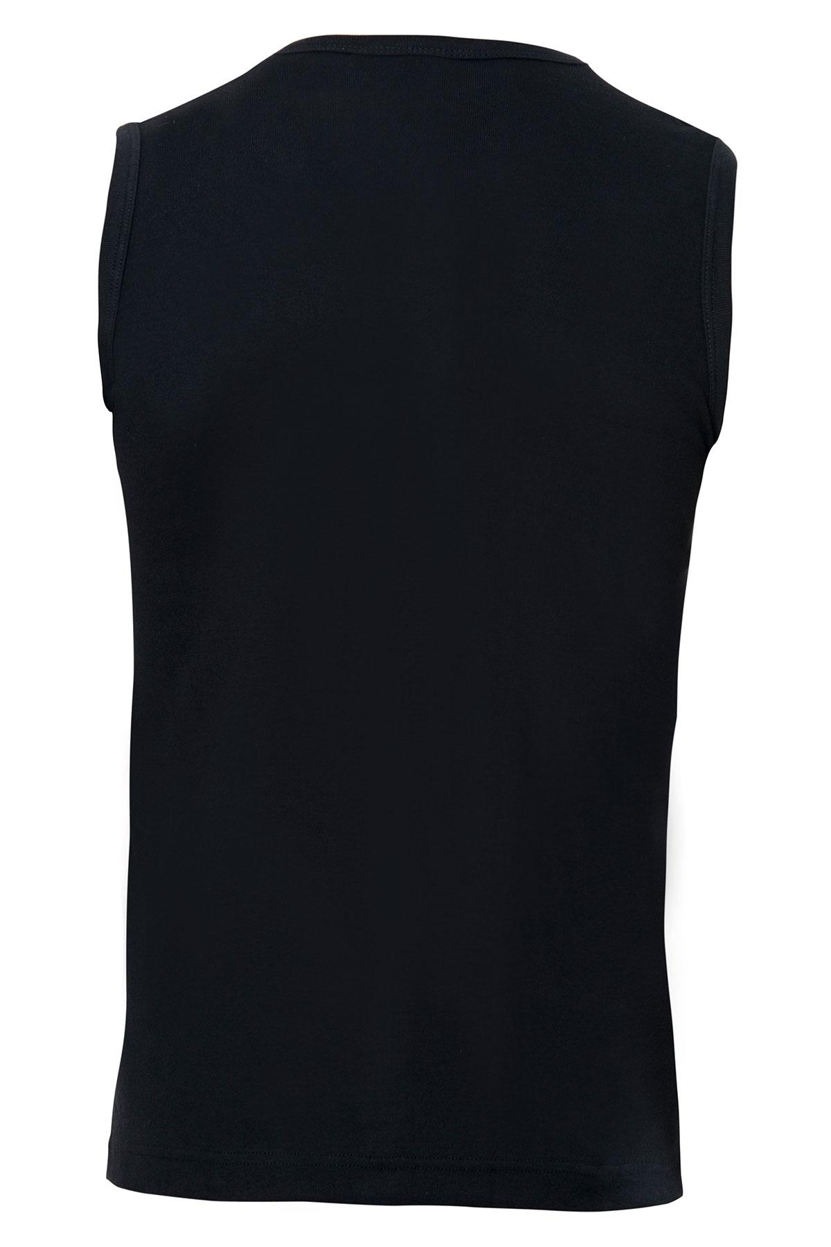 Anıt Erkek Ribana Sıfır Kol Atlet V Yaka - Siyah - 6 (XL) - Thumbnail