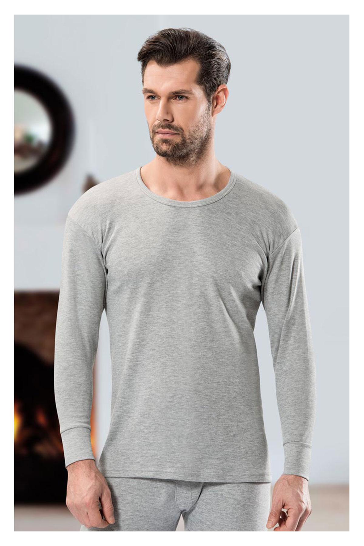 Anıt Erkek Uzun Kol Üst İçlik İnterlok - Gri - L - Thumbnail